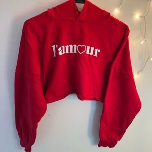 H&M cropped hoodie | Red | Size Small